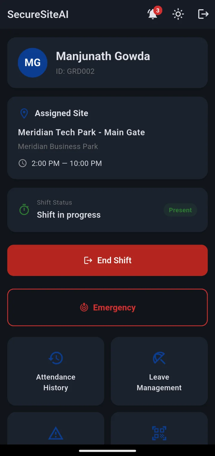 Guard home in dark mode